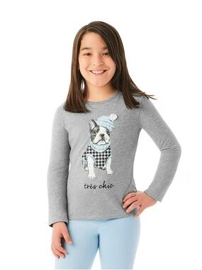 NWT Member's Mark Girls Long Sleeve Tres Chic Tee Size Small 6/6X